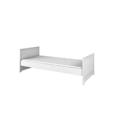 Pat tineret, MDF/Lemn, Alb, stil clasic-romantic, 200 x 90 cm, colectia MARYLOU