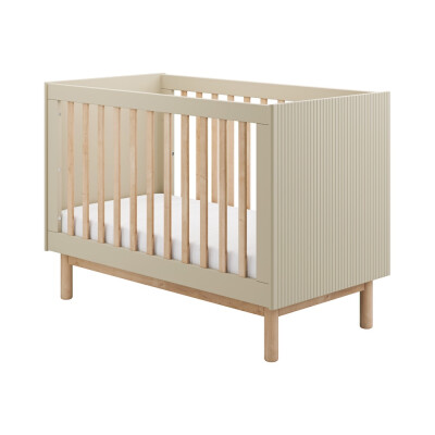 Patut copii 60x120 din lemn masiv / MDF, reglabil pe inaltime, colectia Miloo, champagne
