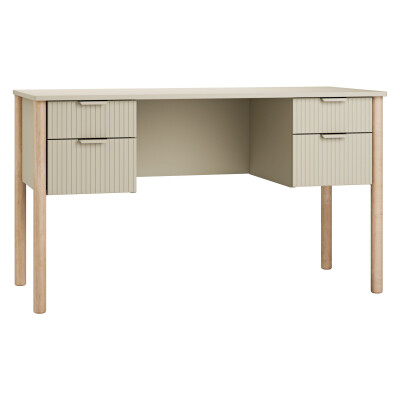 Birou  din lemn masiv / MDF, colectia Miloo, champagne