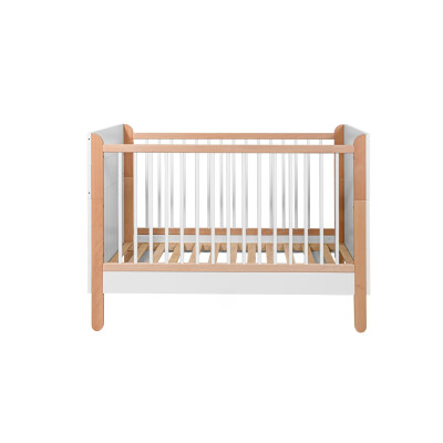 Patut bebe, stil Scandinav, MDF/Lemn de fag, Ratan 60x120 cm