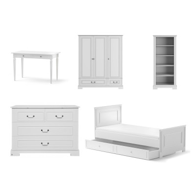 Set mobila tineret 5 piese, Ines alb