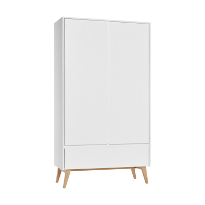 Dulap 2 usi MDF/Lemn Swing Alb 