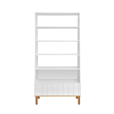 Biblioteca 5 rafturi, 1 sertar, MDF, lemn de stejar,  183x90 cm, colectiaToteme Botanic