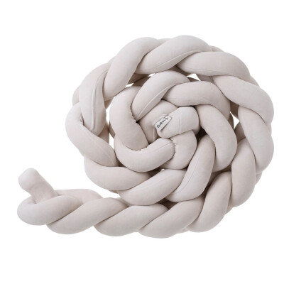 Protectie impletita pentru patut, catifea premium latte, 240 cm