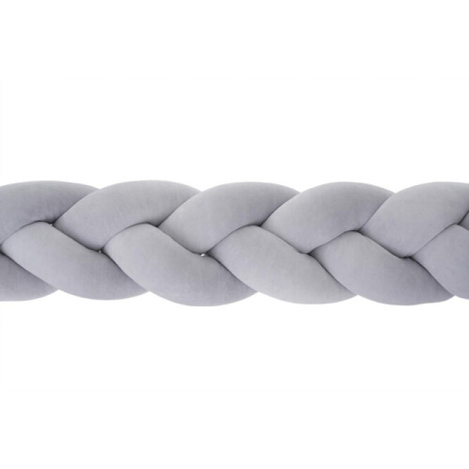 Protectie impletita pentru patut, catifea premium gri, 240 cm