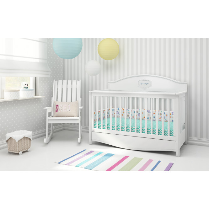 Patut bebe cu sertar, Good Night, lemn/MDF Pure, 140 x 70 cm
