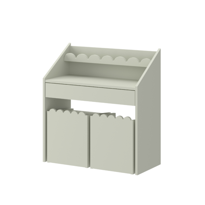 Birou Montessori compact Book Nook sage pentru copii de pana la 7 ani