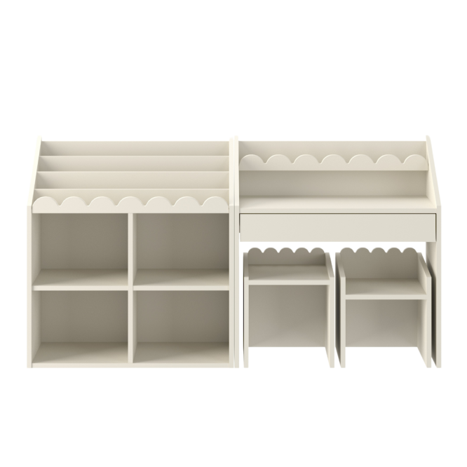 Scaun Montessori multifuncțional din colectia Book Nook Latte pentru copii