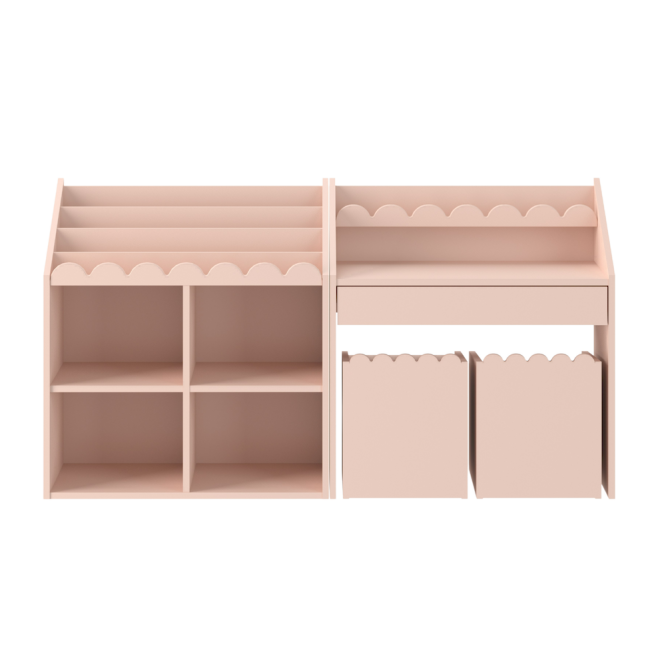 Birou Montessori compact Book Nook sunset pentru copii de pana la 7 ani