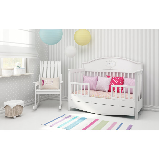 Patut bebe cu sertar, Good Night, lemn/MDF Pure, 140 x 70 cm