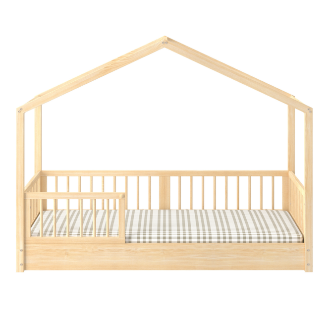 Dream Nest, patut montessori tip casuta, lemn de pin, 80x160
