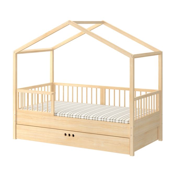 Dream Nest, patut montessori tip casuta, lemn de pin, 80x160