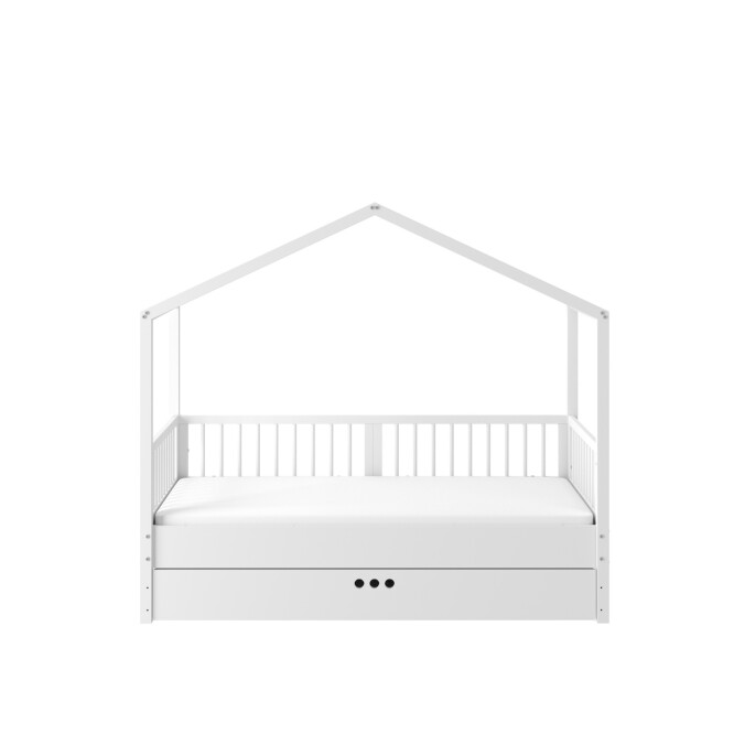 Dream Nest, patut montessori tip casuta, alb, 80x160
