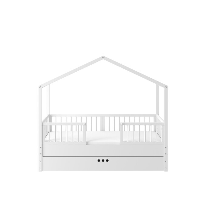 Dream Nest, patut montessori tip casuta, alb, 80x160