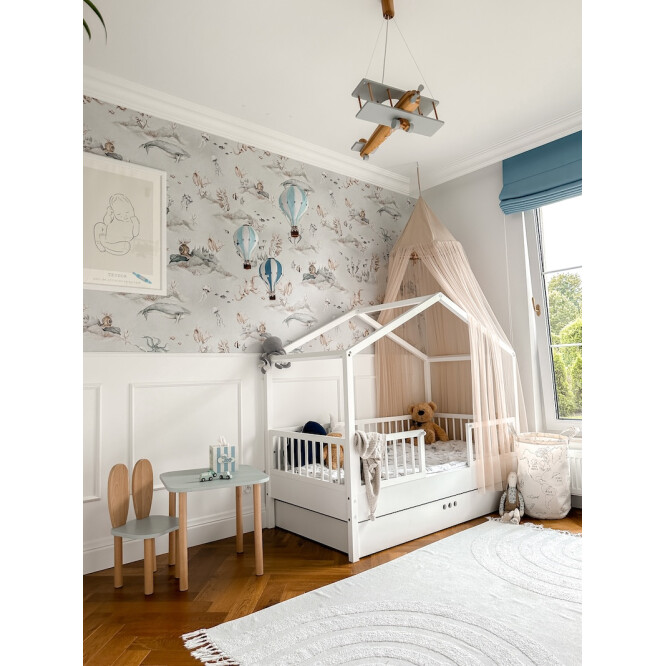 Dream Nest, patut montessori tip casuta, alb, 80x160