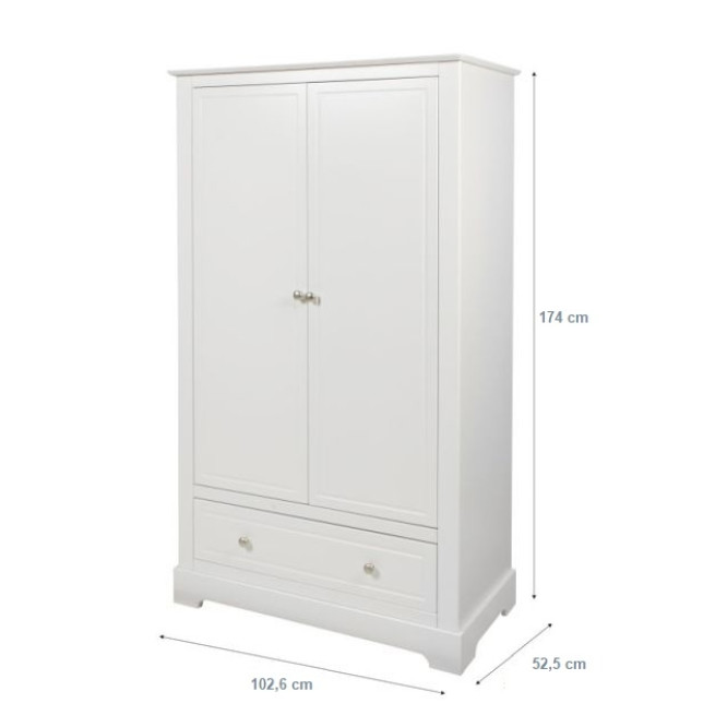 Dulap 2 usi, 1 sertar, MDF, stil clasic-romantic, 174x102 cm, colectia MARYLOU
