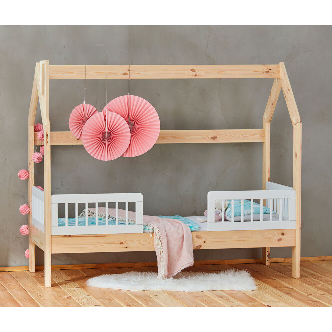 House bed Montessori, lemn de pin, 70x160 cm