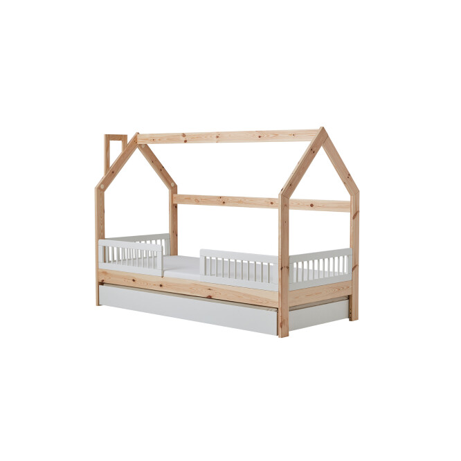 House bed Montessori, lemn de pin, 90x200 cm