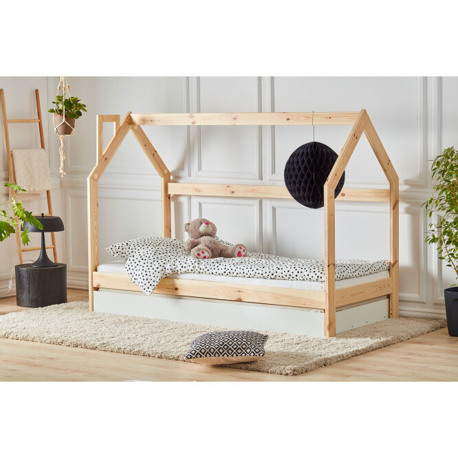 House bed sertar, alb, 90x200 cm