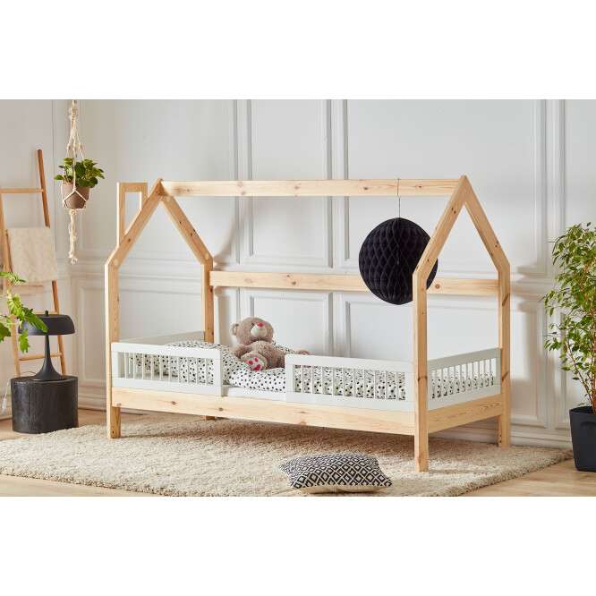 House bed Montessori, lemn de pin, 90x200 cm