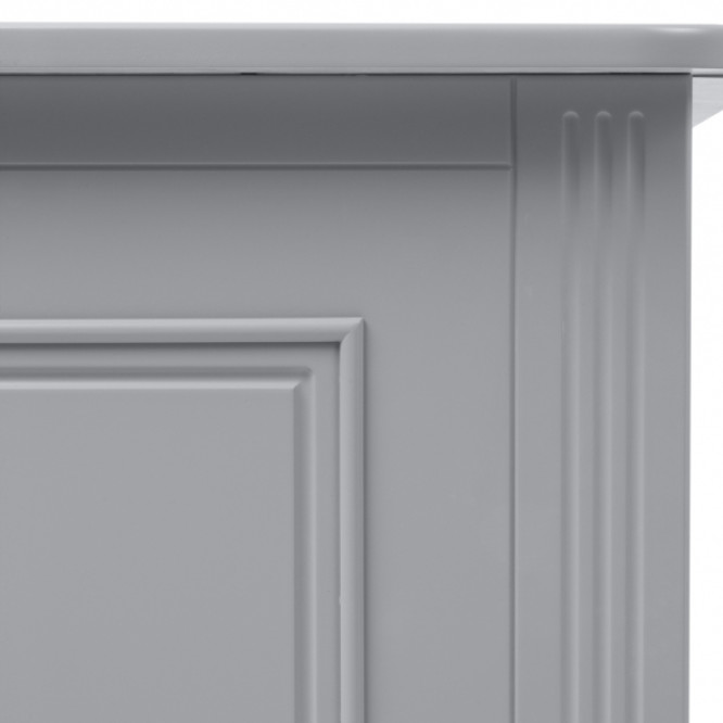 Comoda 3 sertare, cu manere de portelan, MDF, Gri, stil clasic-romantic, 120x90 cm, colectia INES