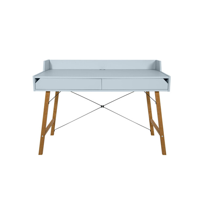 Birou LOTTA Horizon, 2 sertare, blat 120x60 cm, picioare lemn de stejar, stil scandinav,