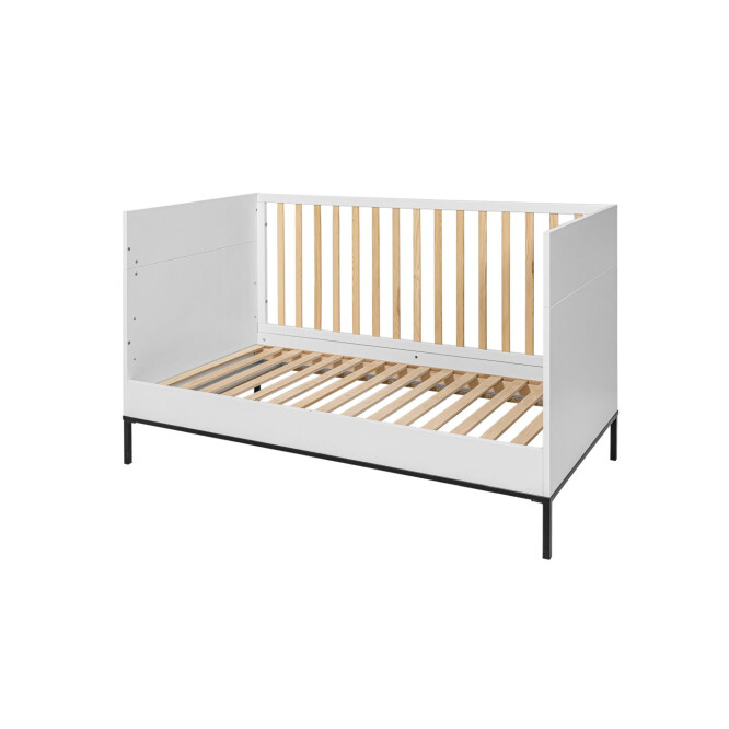 Patut bebe Lumi, transformabil, Modern, Lemn de Pin, picioare metalice, 70x140 cm