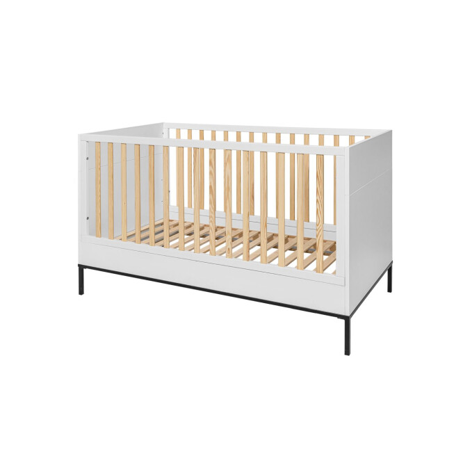 Patut bebe Lumi, transformabil, Modern, Lemn de Pin, picioare metalice, 70x140 cm