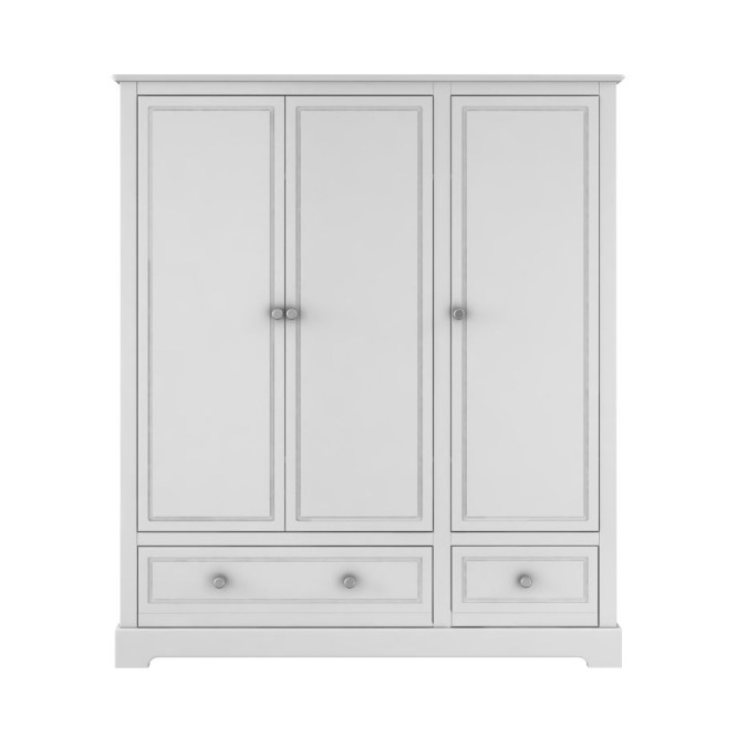 Dulap 3 usi, 2 sertare, MDF, Alb, stil clasic-romantic, 174x146 cm, colectia MARYLOU