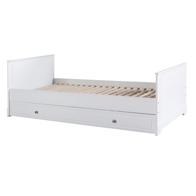 Set pat tineret Marylou alb MDF si saltea 90x200 cm