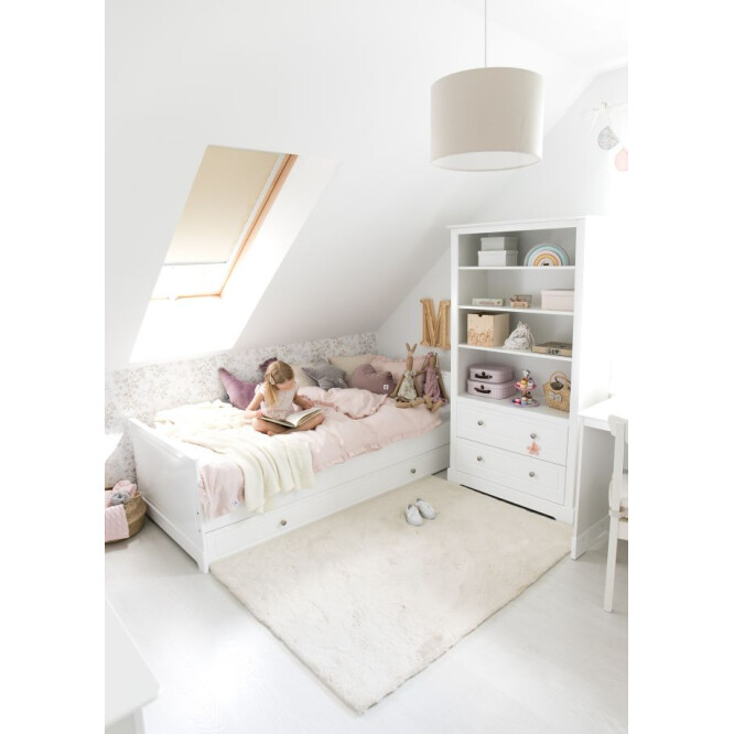 Set pat tineret Marylou alb MDF si saltea 90x200 cm
