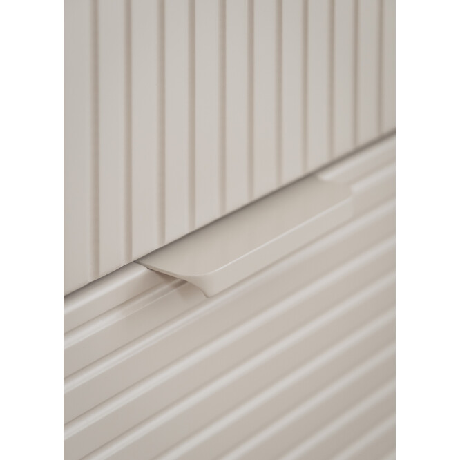 Dulap inalt cu 3 usi, 2 sertare, 200x145 cm din lemn masiv / MDF, colectia Miloo, champagne