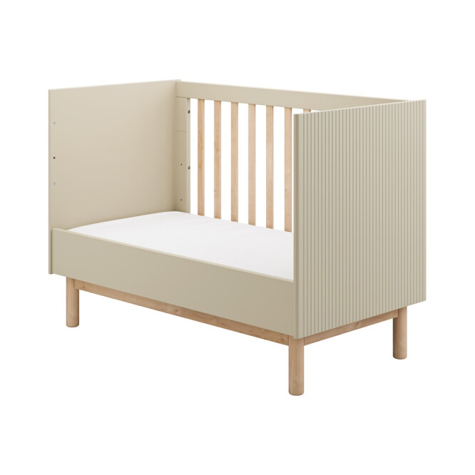 Patut copii 60x120 din lemn masiv / MDF, reglabil pe inaltime, colectia Miloo, champagne