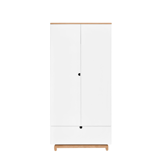 Dulap 2 usi, 1 sertar, MDF, picioare lemn de stejar, stil modern, 190x90 cm colectia NOMI