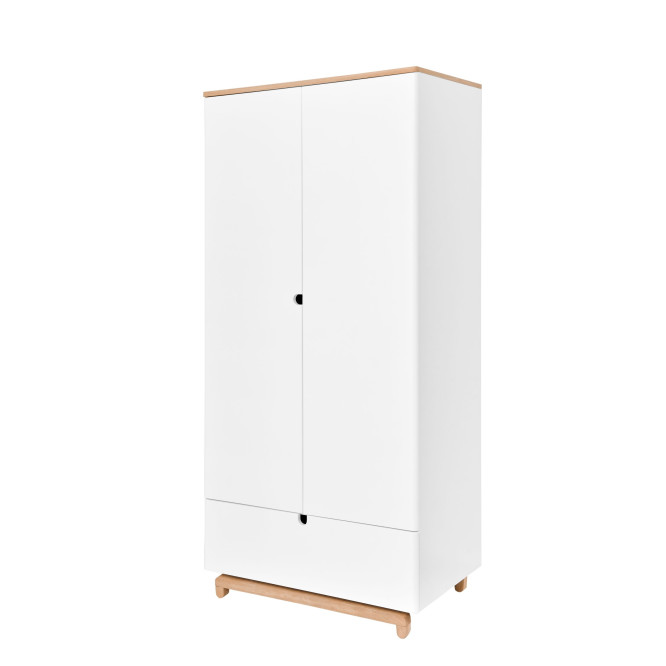 Dulap 2 usi, 1 sertar, MDF, picioare lemn de stejar, stil modern, 190x90 cm colectia NOMI