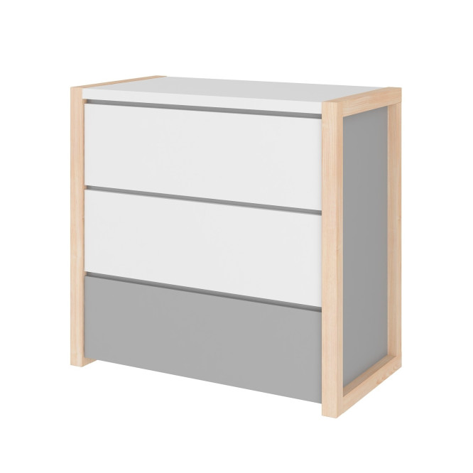 Comoda 3 sertare, cadru de lemn, stil montessori, colectia PINETTE