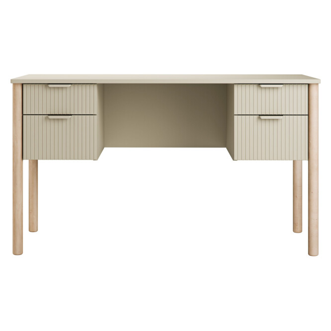 Birou  din lemn masiv / MDF, colectia Miloo, champagne