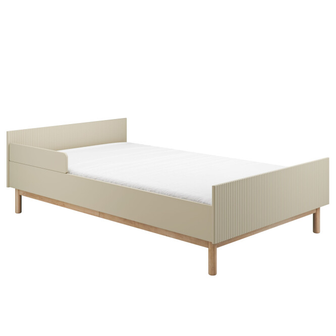 Pat copii 120x200 din lemn masiv / MDF, colectia Miloo, champagne
