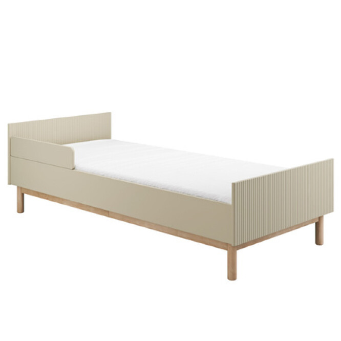 Pat copii 90x200 din lemn masiv / MDF, colectia Miloo, champagne