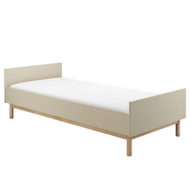 Pat copii 90x200 din lemn masiv / MDF, colectia Miloo, champagne