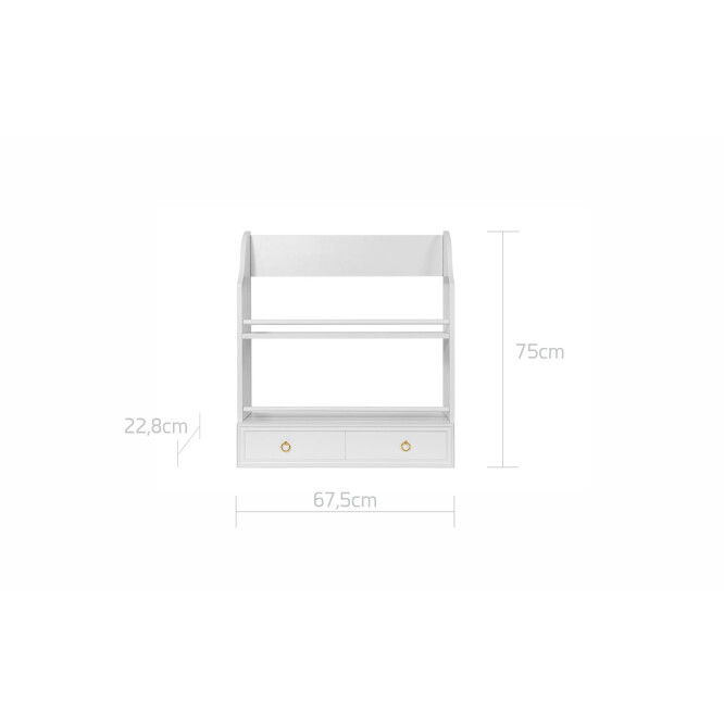 Raft de perete, 2 polite, 1 sertar, stil clasic-romantic, 67x75 cm, colectia Royal 