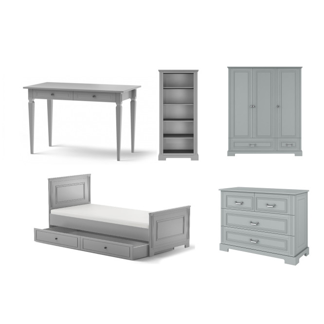 Set mobila tineret 5 piese, Ines gri