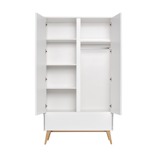 Dulap 2 usi MDF/Lemn Swing Alb 