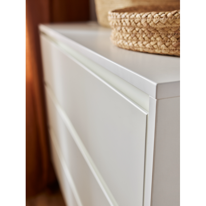 Comoda 3 sertare, MDF/Lemn de Fag, ALB, stil Scandinav, colectia Swing
