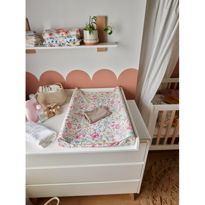 Comoda 3 sertare, MDF/Lemn de Fag, ALB, stil Scandinav, colectia Swing
