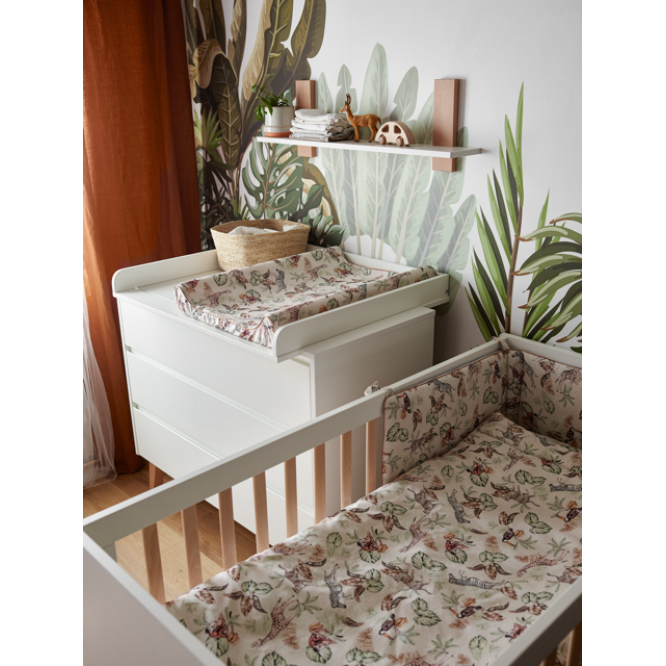 Comoda 3 sertare, MDF/Lemn de Fag, ALB, stil Scandinav, colectia Swing