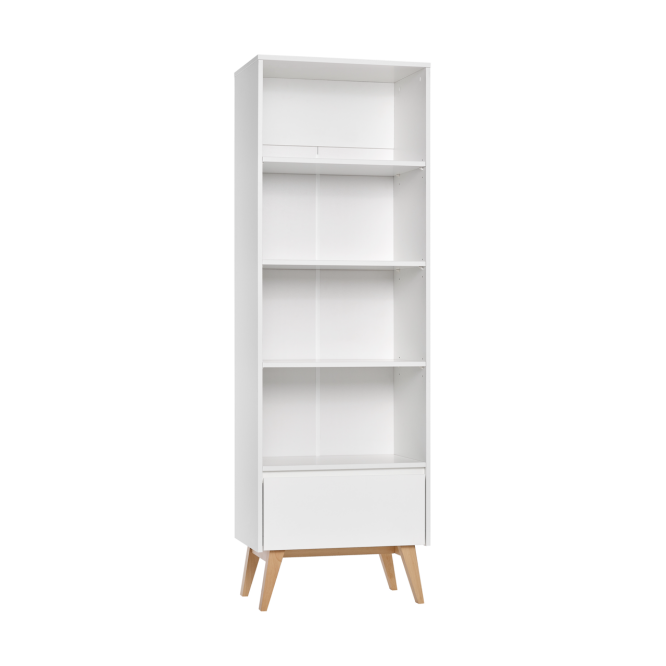 Biblioteca inalta MDF/Lemn Swing Alb 200x65 cm