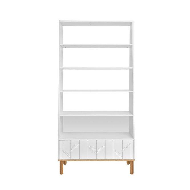 Biblioteca 5 rafturi, 1 sertar, MDF, lemn de stejar,  183x90 cm, colectiaToteme Botanic