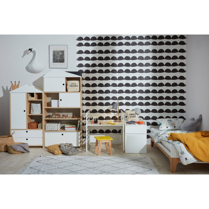 Patut bebe transformabil, UP!, lemn/MDF, alb, 120-160 x 70 cm