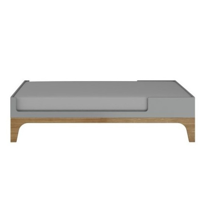 Patut bebe transformabil, UP!, lemn/MDF, gri, 120-160 x 70 cm